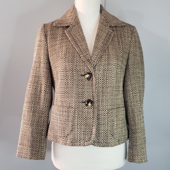 Talbots Jackets & Blazers - Talbots Vintage Tweed Brown/Tan Blazer